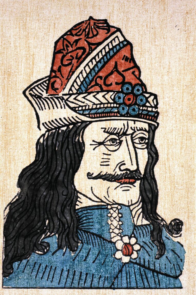 Vlad’s legendary cruelty may have given rise to the Dracula legends. His piercing eyes and long nose give him at least a passing resemblance to the vampire of popular legend.