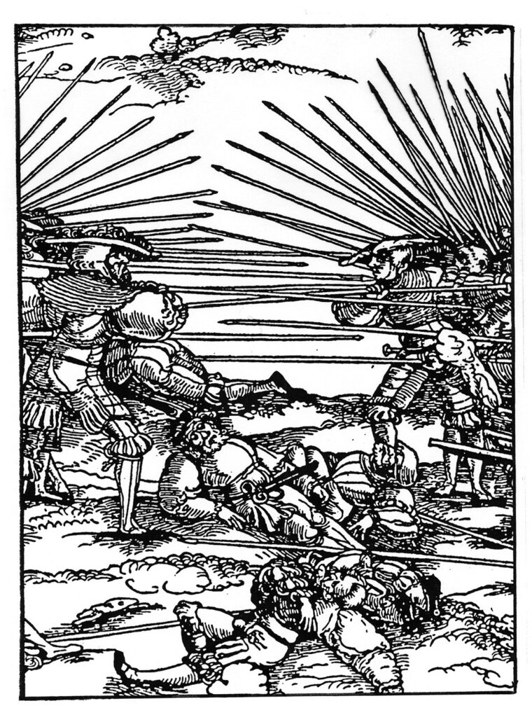This 16th century German woodcut shows a veritable forest of bristling pikes.