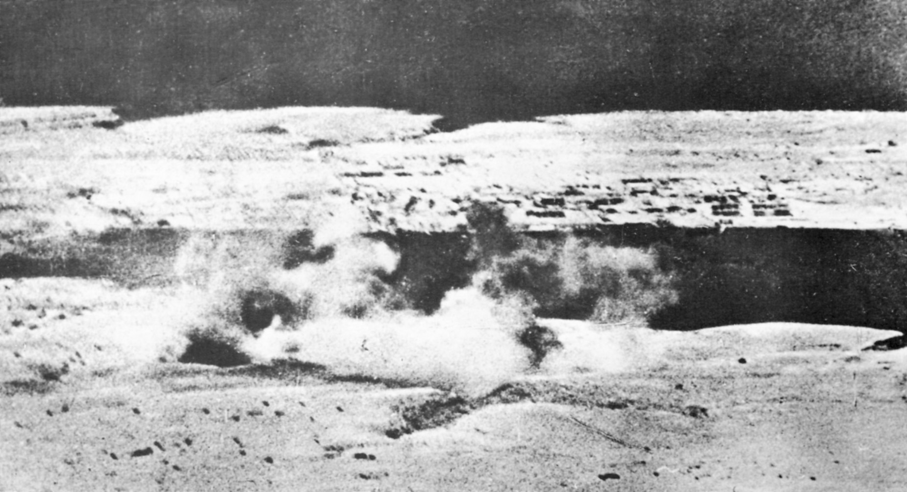 Smoke rises from German bombs during the major Luftwaffe air raid on Tobruk. The air assault preceded an all-out assault on city fortifications by Rommel’s panzers.