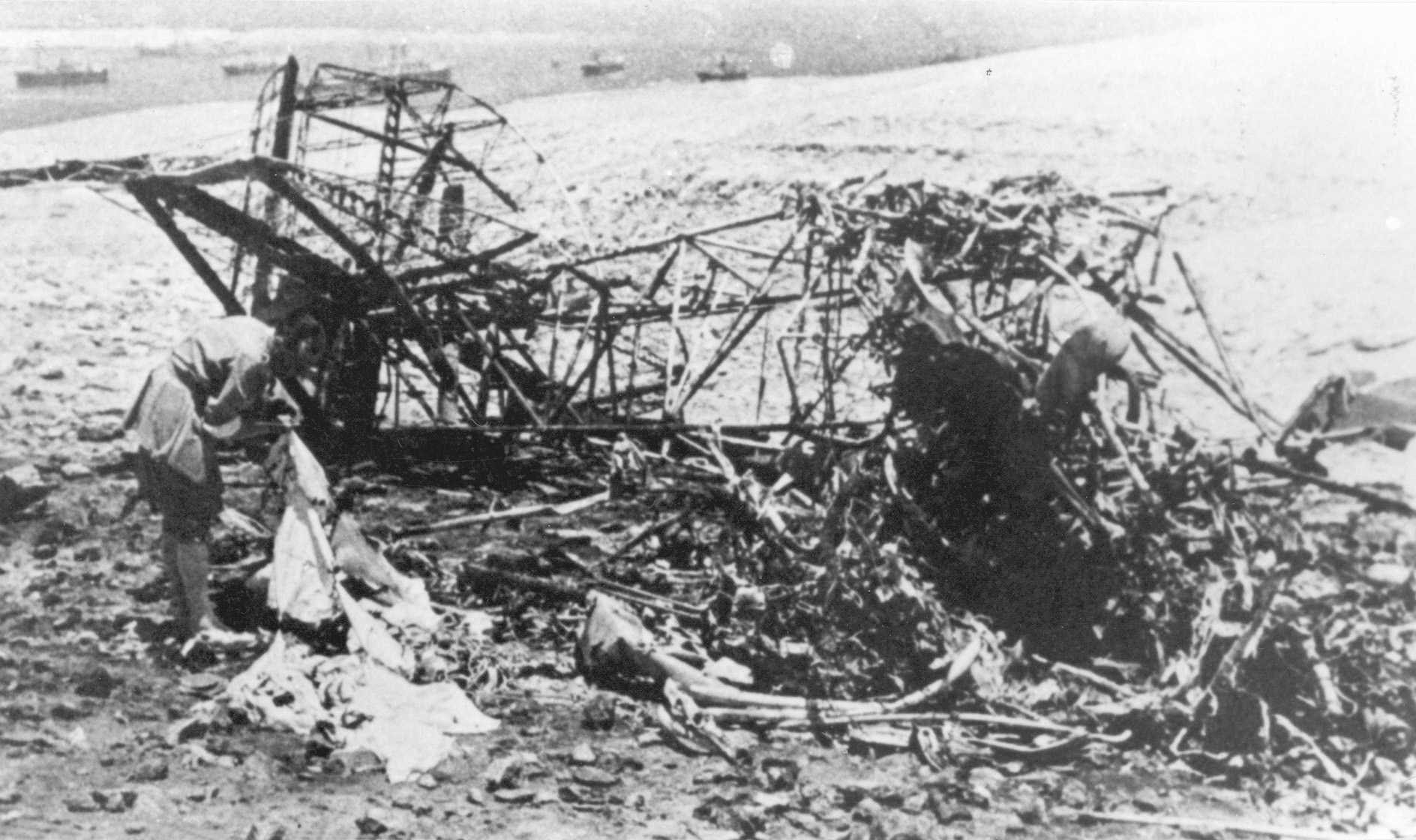 The victim of friendly antiaircraft fire, Balbo’s plane lies a mass of twisted wreckage.