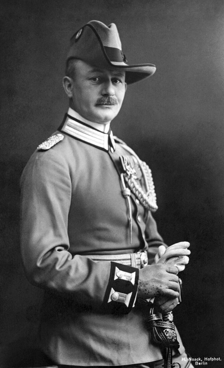 Prussian-born Col. Paul von Lettow-Vorbeck commanded German forces in East Africa throughout the war. 