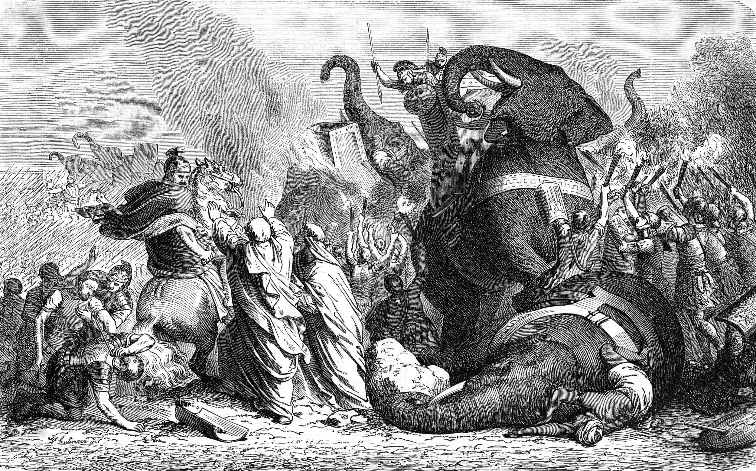 Pyrrhus’s mighty elephants struck terror into the hearts of hardened Roman infantry and cavalry, often turning the tide of the battle.