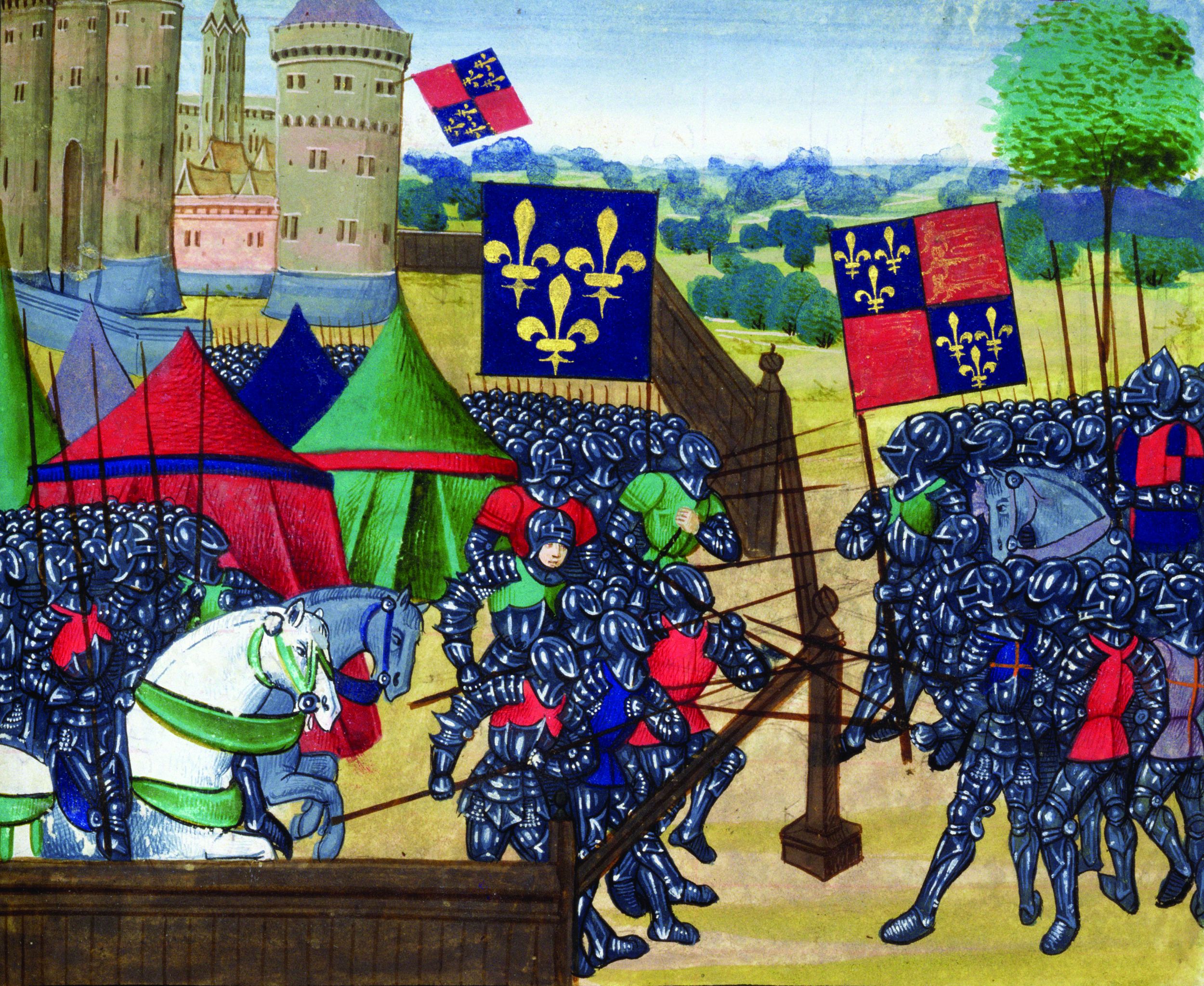 The siege of Castillon, illustrated by Jean Chartrier in a late 15th-century account of the life and times of French King Charles VII.
