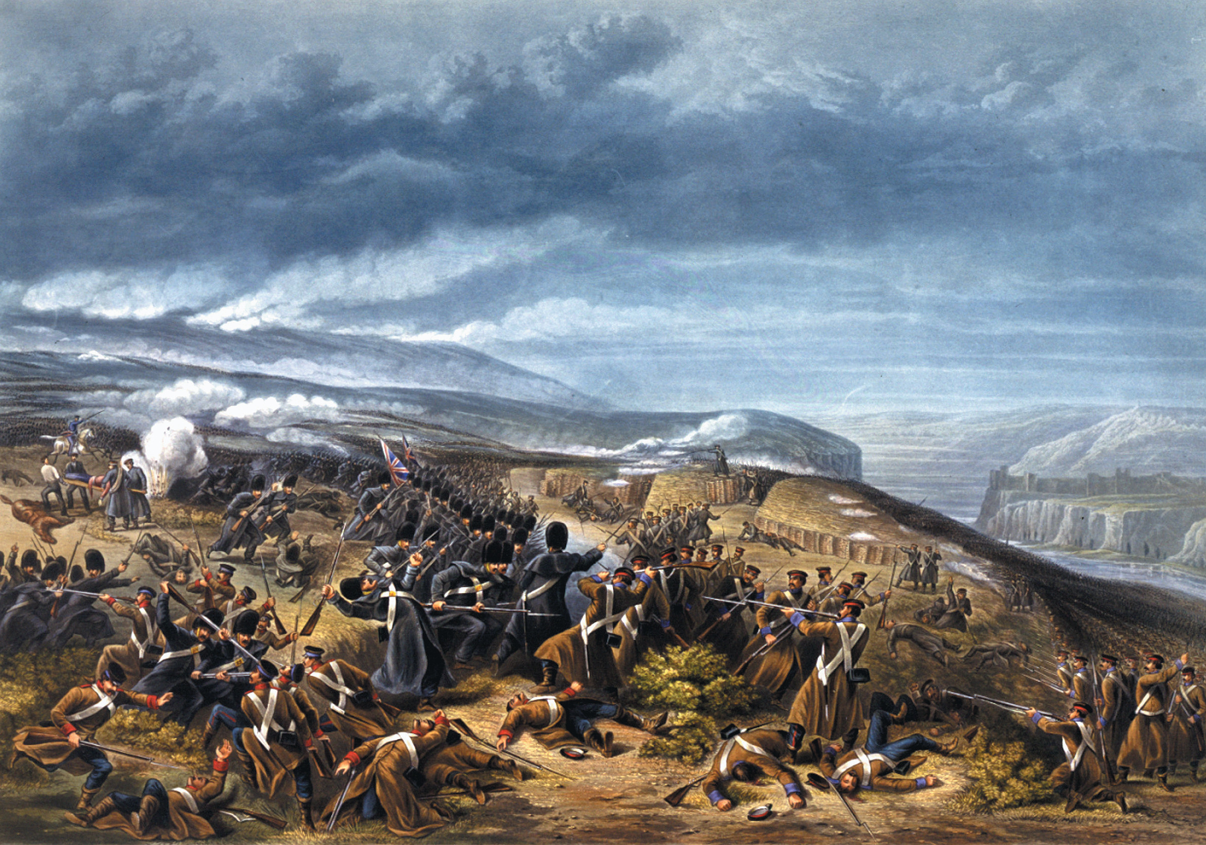 Although the British Guards fighting around the much-disputed Sandbag Battery managed to drive off their Russian opponent, they still suffered nearly 50 percent casualties in the process. 