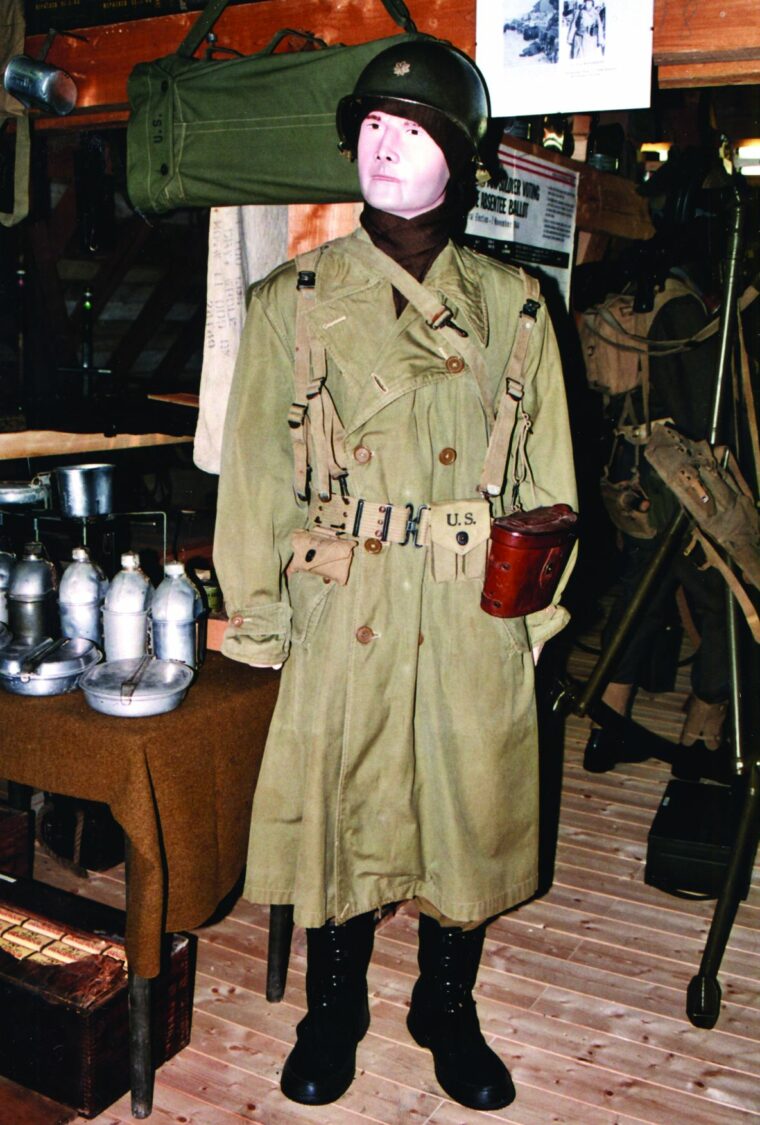 Mannequin dressed as Lt. Col. George B. Randolph, commander of the 712th Tank Battalion, who was killed by German shrapnel at Nothum, Luxembourg, on January 9, 1945.