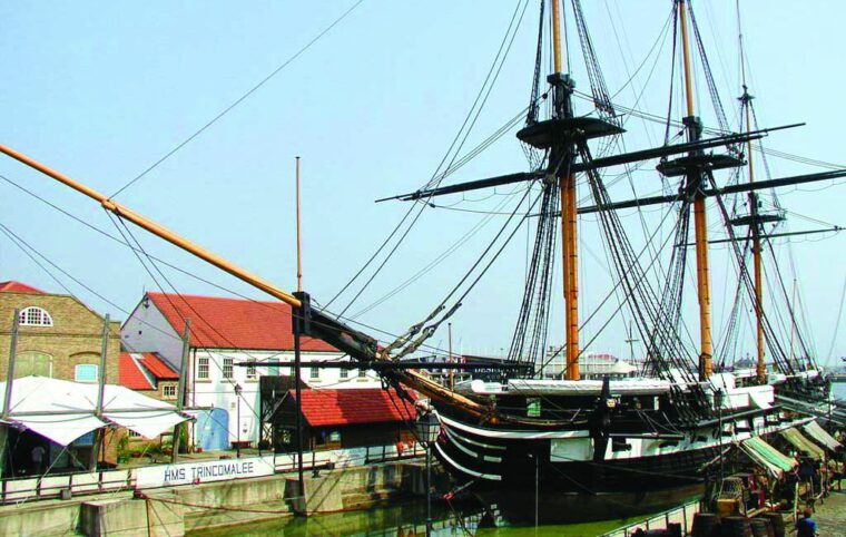 HMS Trincomalee is now on display at Hartlepool in northeast England. For years she served as a training vessel for young English sailors.