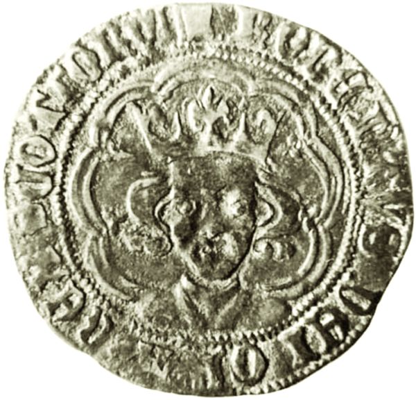 Scottish King Robert III, as depicted on a 14th-century coin.
