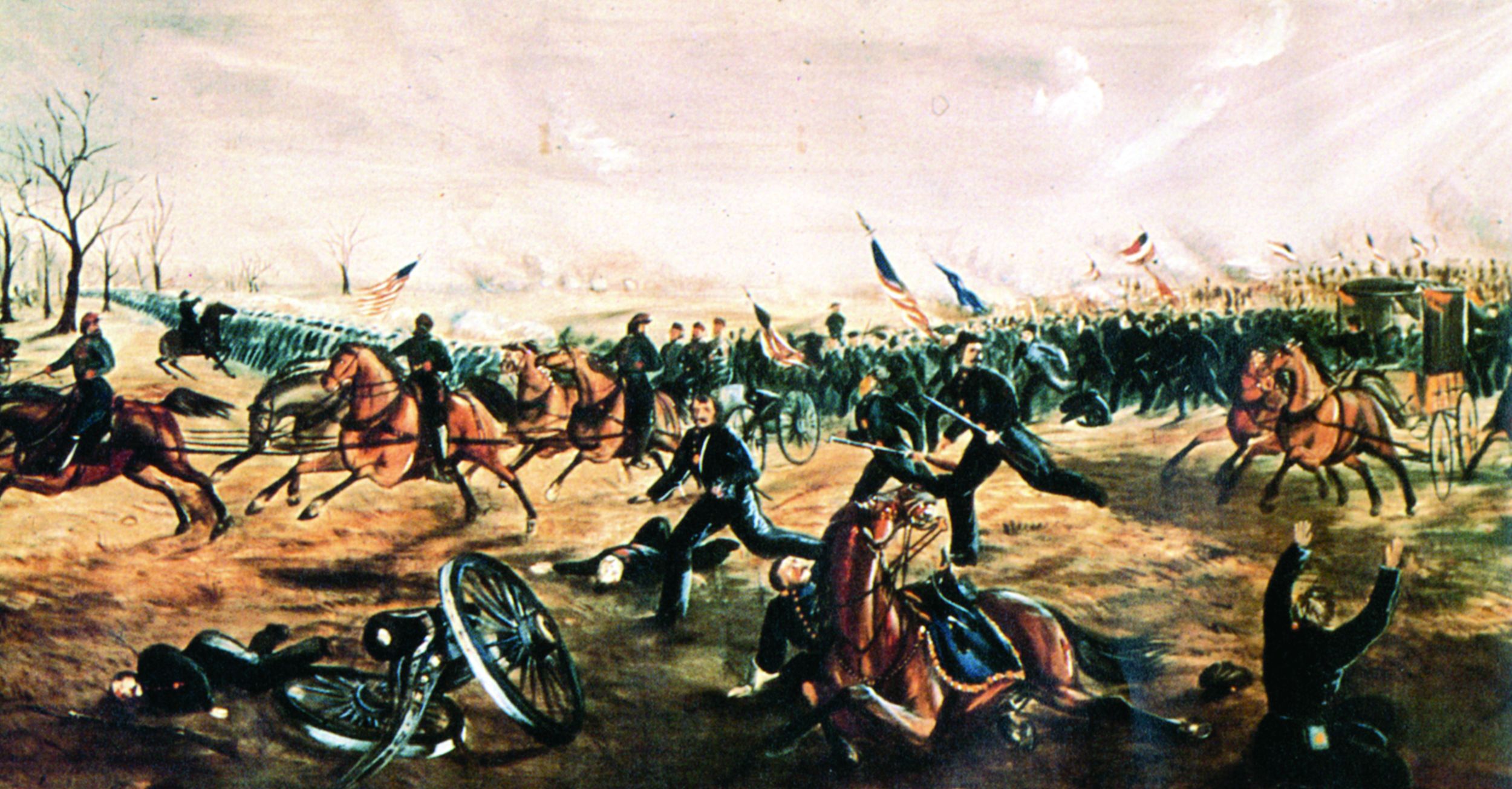 The Union right is swept from the battlefield by the surprise daylight attack of Generals Patrick Cleburne and John C. McCown.