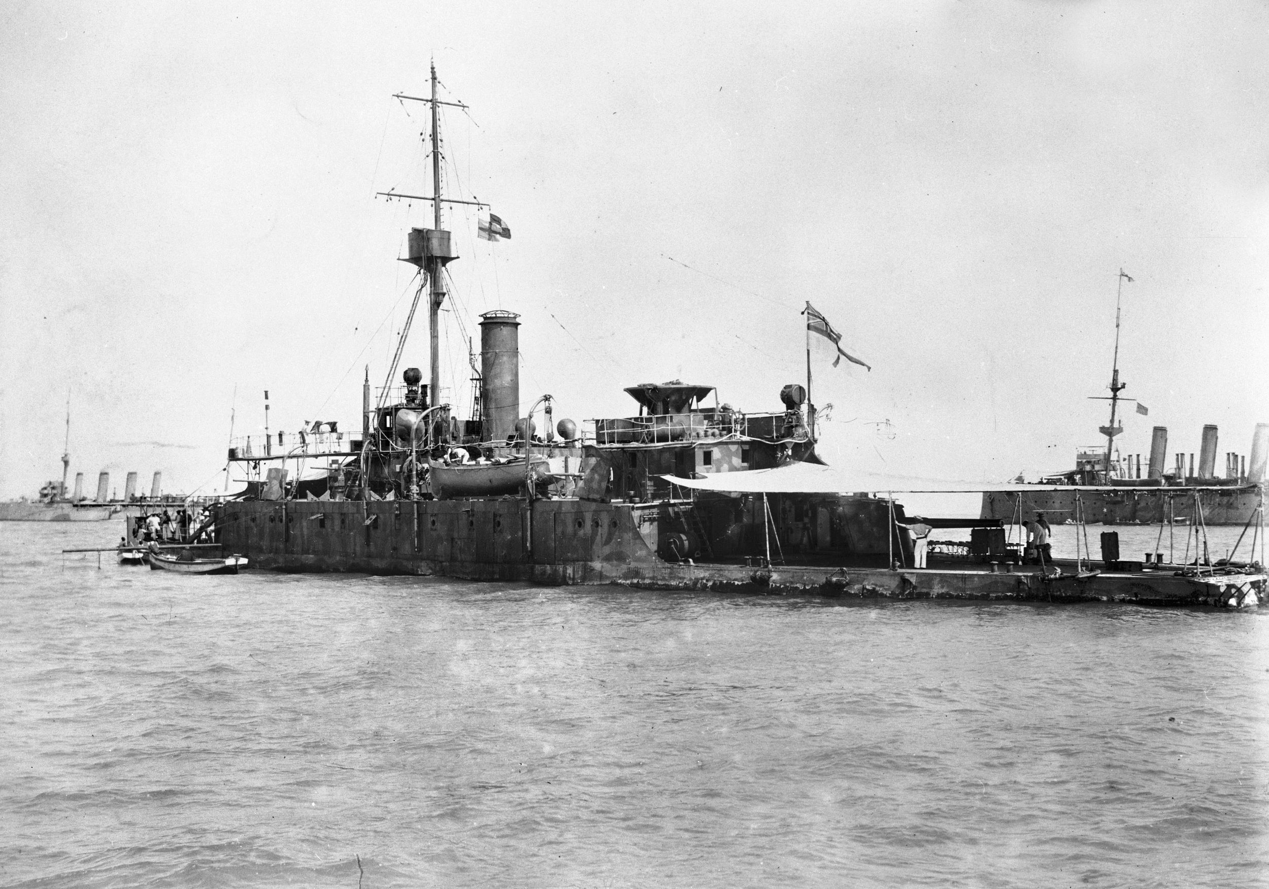HMS Mersey was one of two monitors sent to destroy Konigsberg, hiding 
in the Rufiji River.