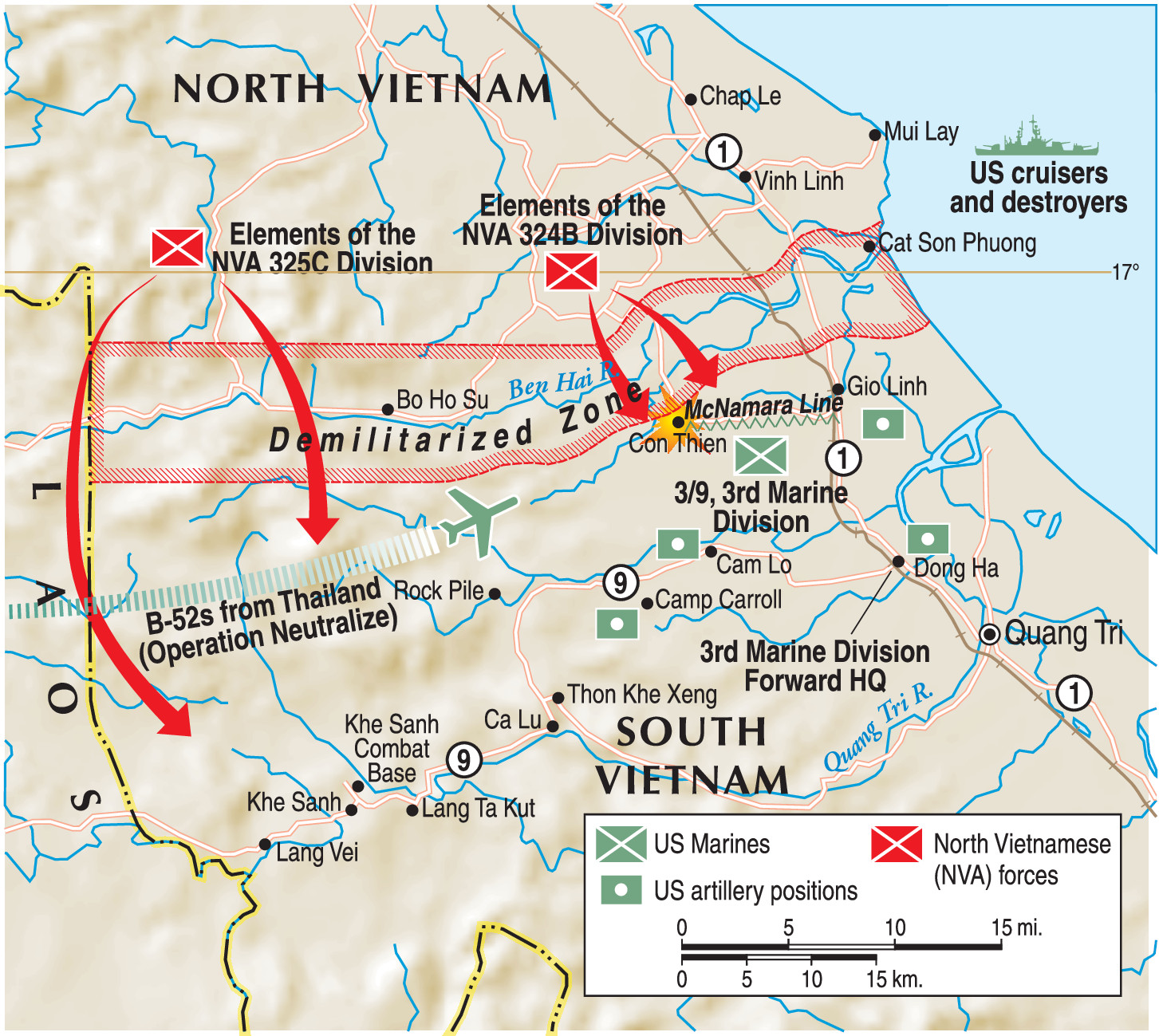 Along with Khe Sanh, Con Thien was a key strongpoint in Secretary of Defense Robert S. McNamara’s grandiose scheme to dam the influx of North Vietnamese fire.