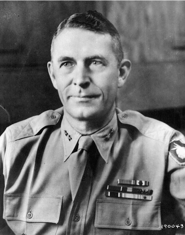 Army Maj. Gen. Ralph C. Smith was relieved of his command in a controversial decision during the Saipan operation.