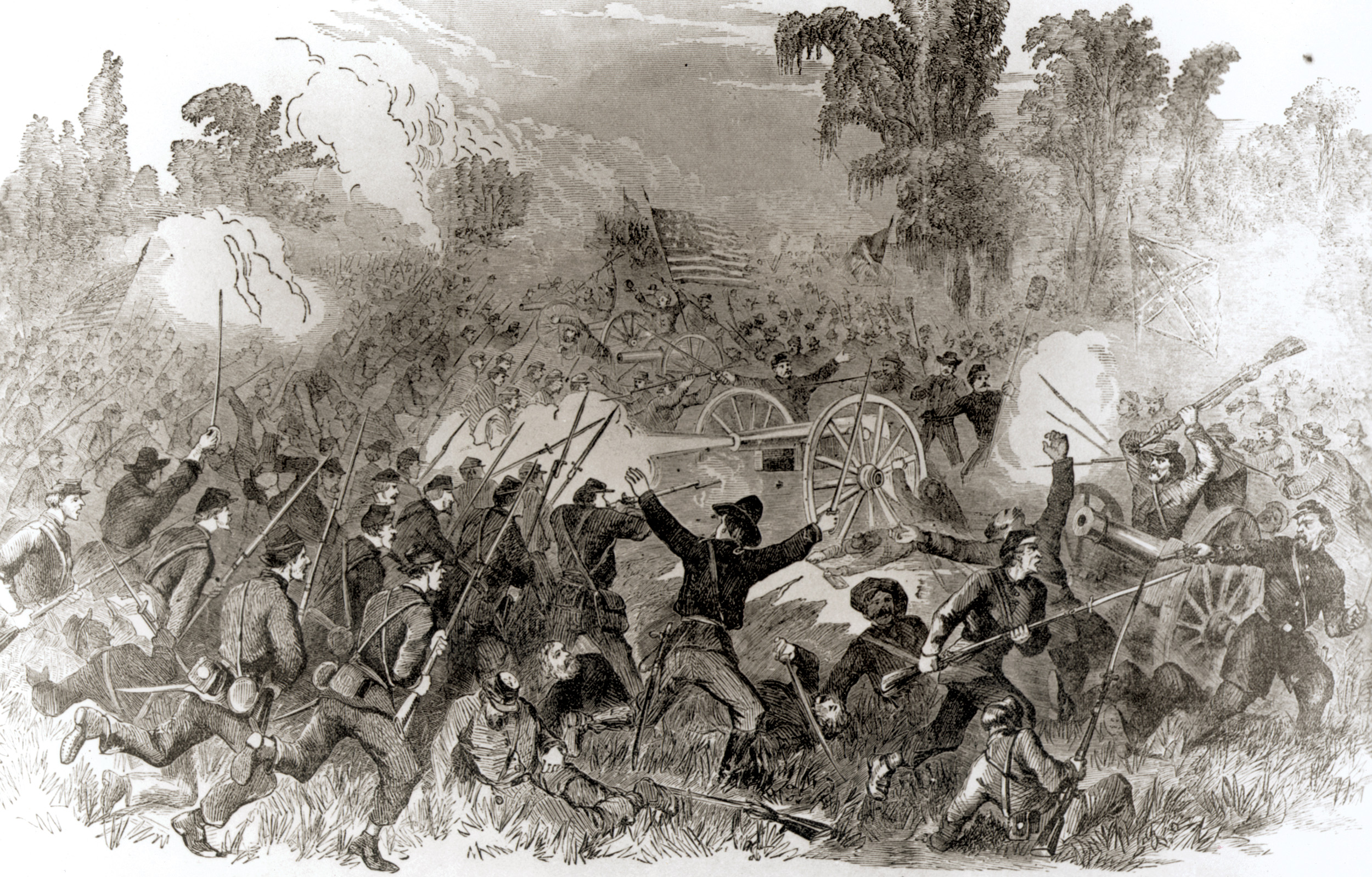 Union troops overwhelmed the Confederates at the Battle of Champion's Hill.  The Rebels were forced to retreat to the Big Black. 