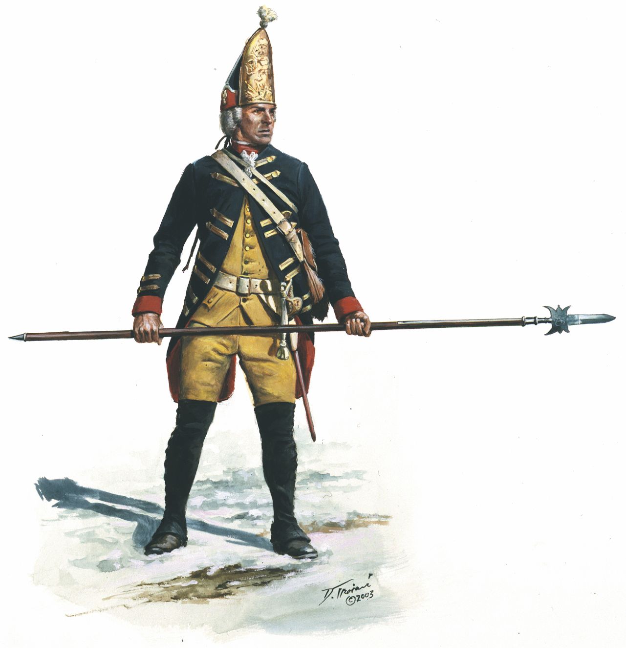 Hessian sergeant of Rall’s Grenadier Regiment at Trenton in 1776. 