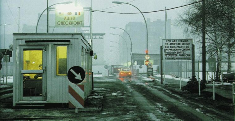 Checkpoint Charlie, famous in postwar spy novels and movies.