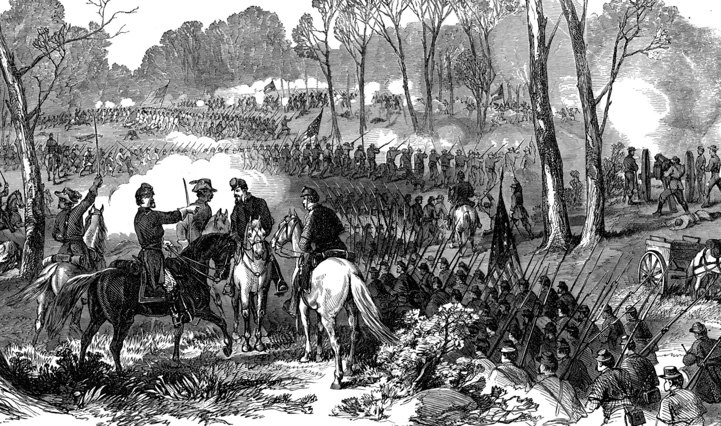 Pea Ridge fighting from the Union perspective, as depicted in Frank Leslie’s Illustrated Weekly.