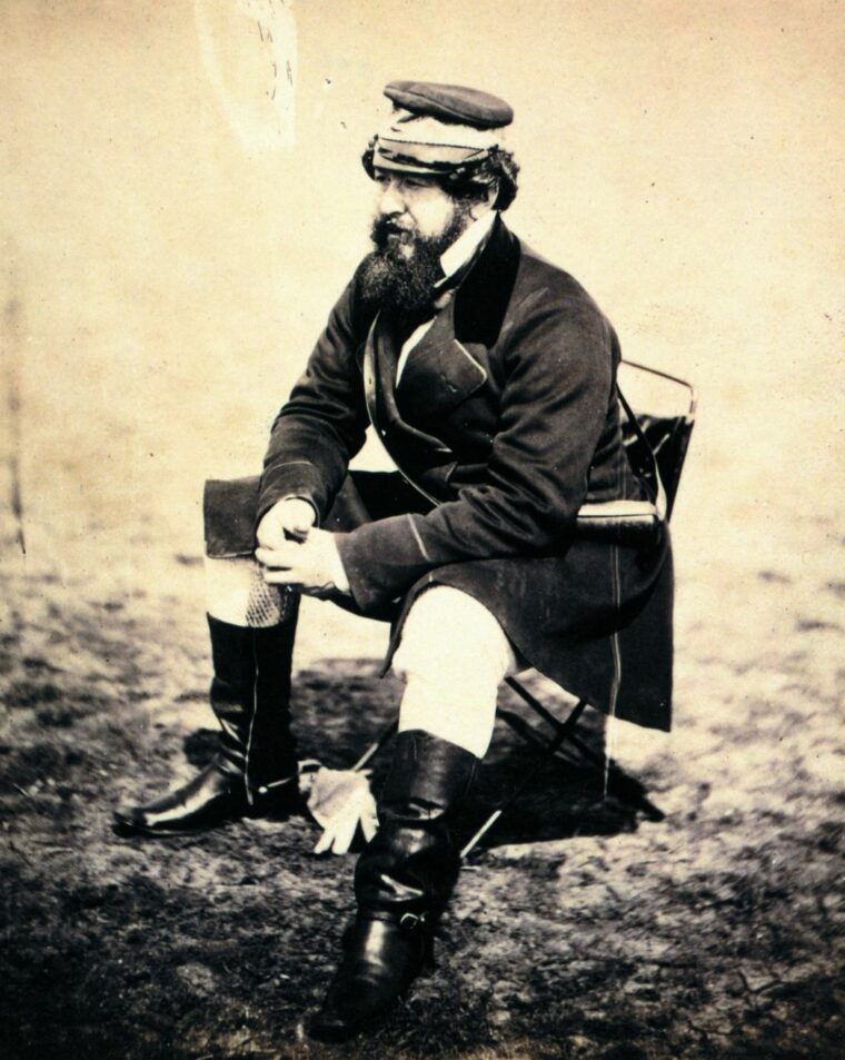 William Howard Russell, photographed in the Crimea by Roger Fenton in 1855.
