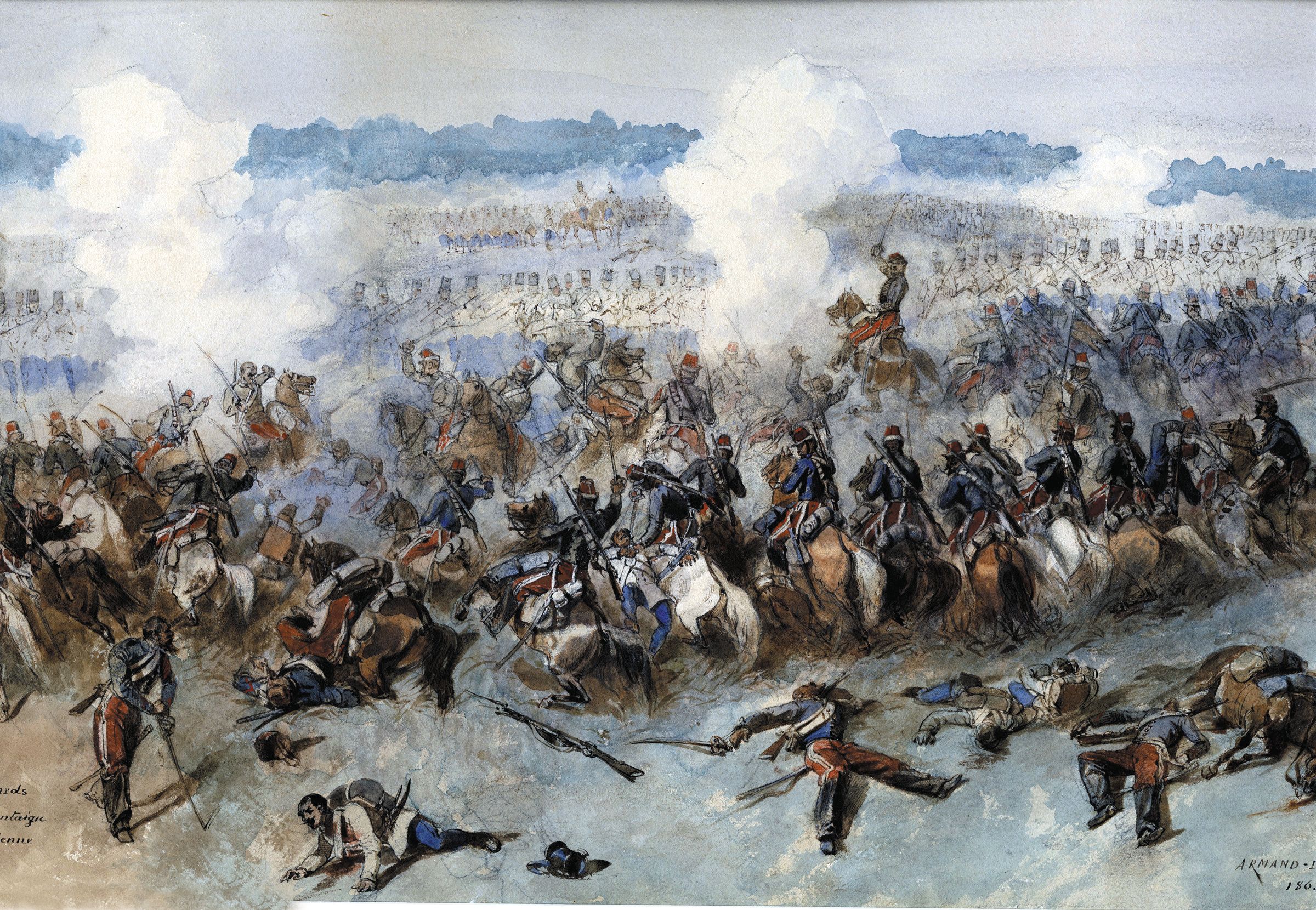 The French 5th Hussars made repeated charges on the Austrian position at Solferino, adding to the fearsome toll of casualties.