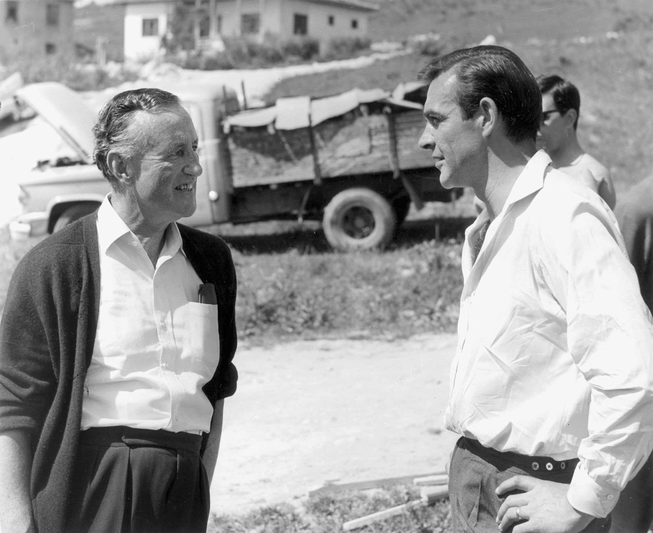 During the filming of the movie From Russia With Love, James Bond creator Ian Fleming visits with Sean Connery, who played the super spy in a series of motion  pictures based on Fleming’s books.