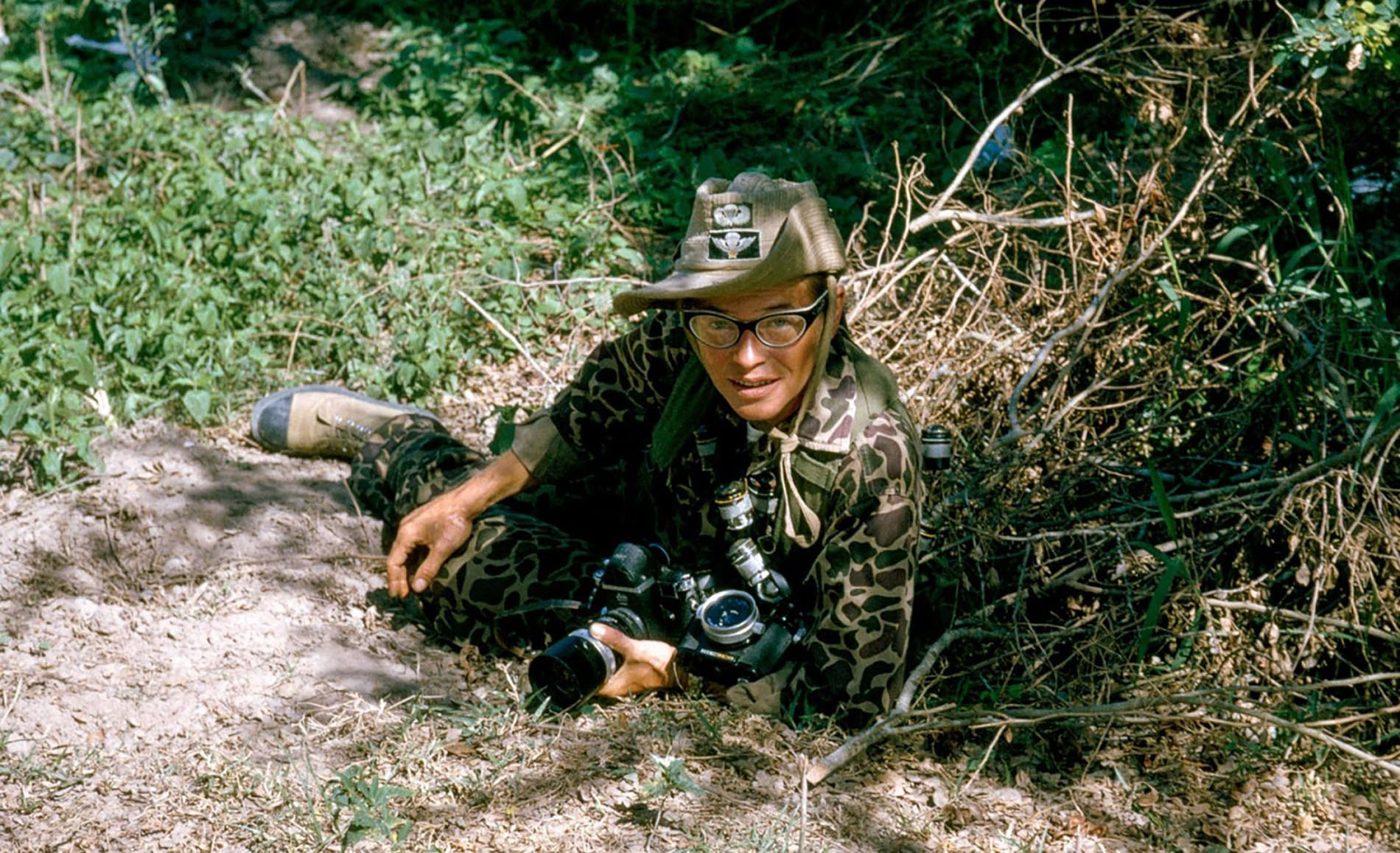 Dickey Chapelle photographed in Vietnam while reporting for National Geographic magazine. (Wisconsin Historical Society )