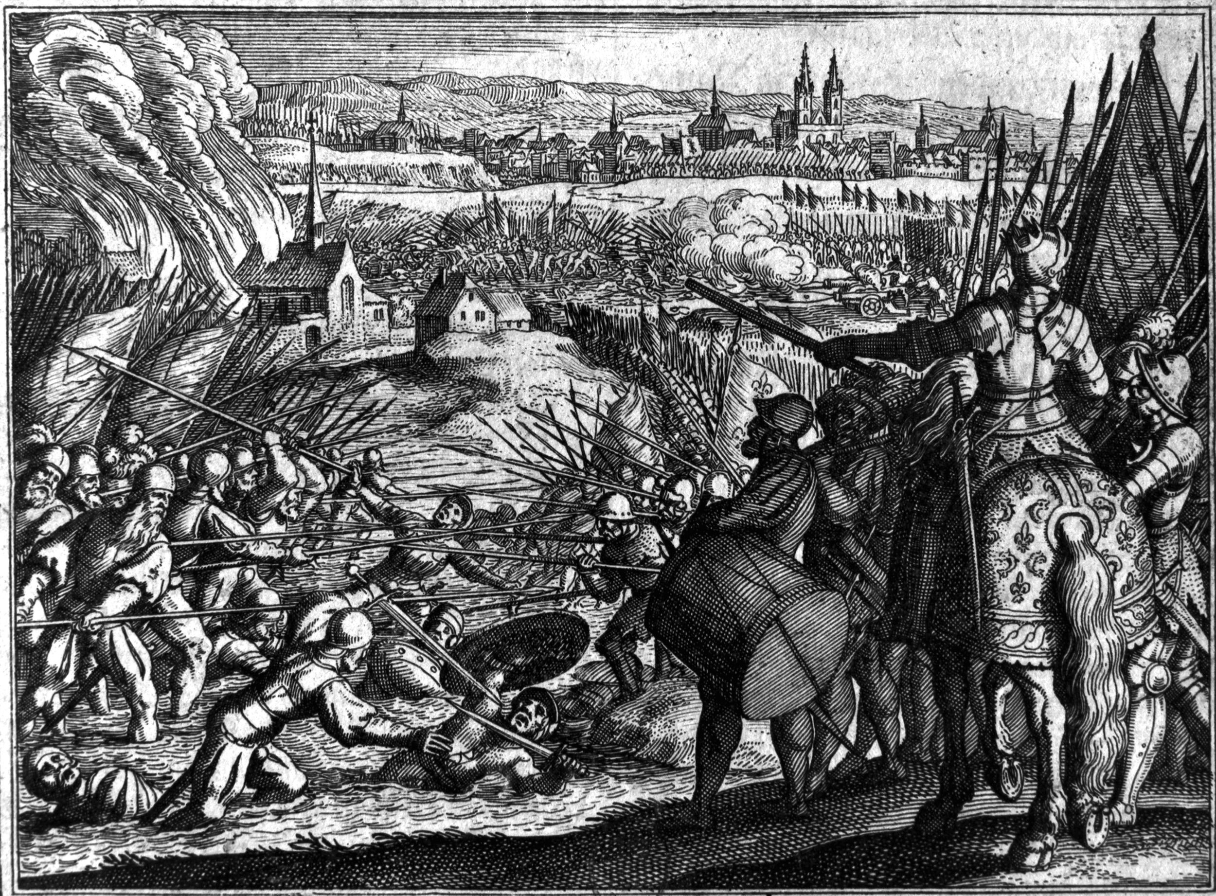 This 17th-century engraving captures some of the ferocity of the fighting between the French and Spanish pikemen at Cerignola.