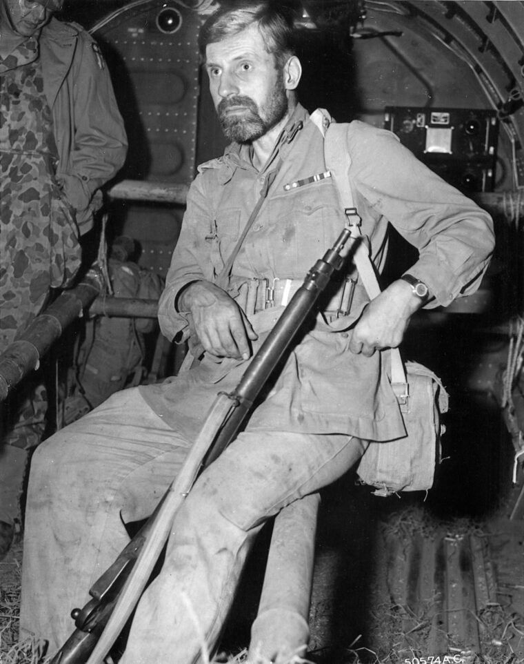 Wingate sits in his transport aircraft above landing zone Broadway. Eccentric yet brilliant, he was later killed in a tragic plane crash. (National Archives)