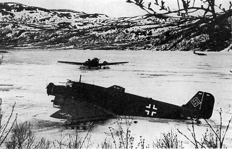 Several German Ju-52 transport planes landed on Hartvig Lake, froze solid into the ice, and were abandoned. The Norwegians later captured the planes, which were eventually recovered by their original owners or destroyed.