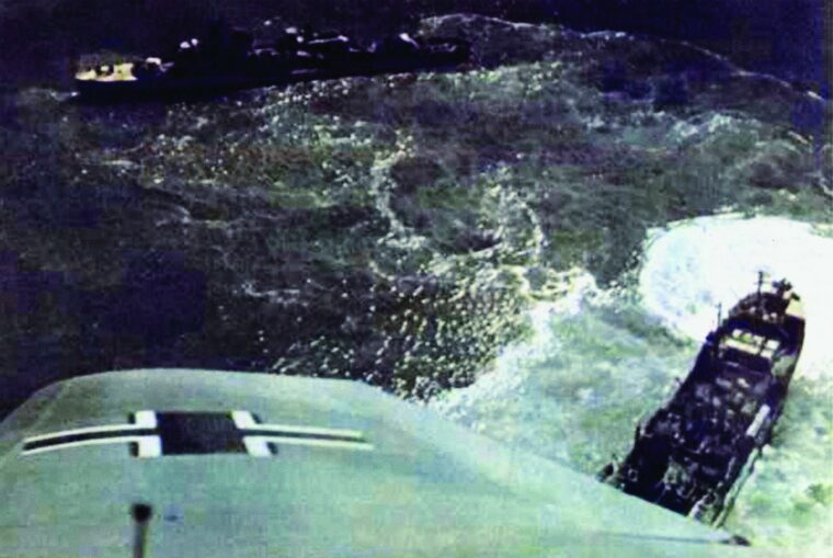 A photographer aboard a German bomber snapped this photograph while flying low over vessels of the Soviet Navy and civilian transport craft that have been caught in the open in the Gulf of Finland. (Author’s Collection)