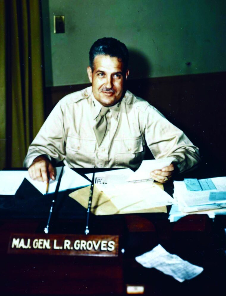 Major General Leslie Groves served as overseer of the Manhattan Project, which developed the world’s first operational atomic bomb.