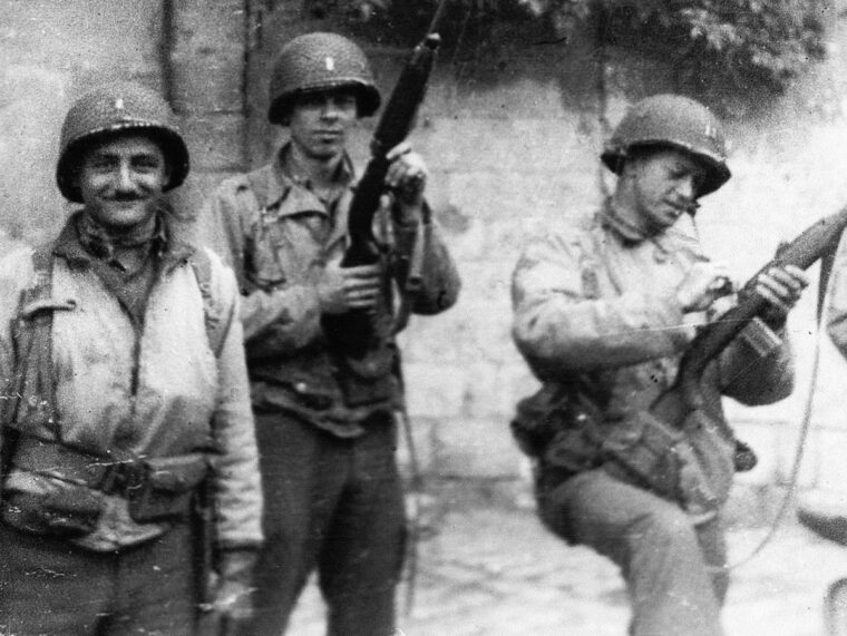 On April 11, 1945, Lieutenant Frederick Keffer (right) commanded the first unit of American soldiers to enter the gates of Buchenwald.