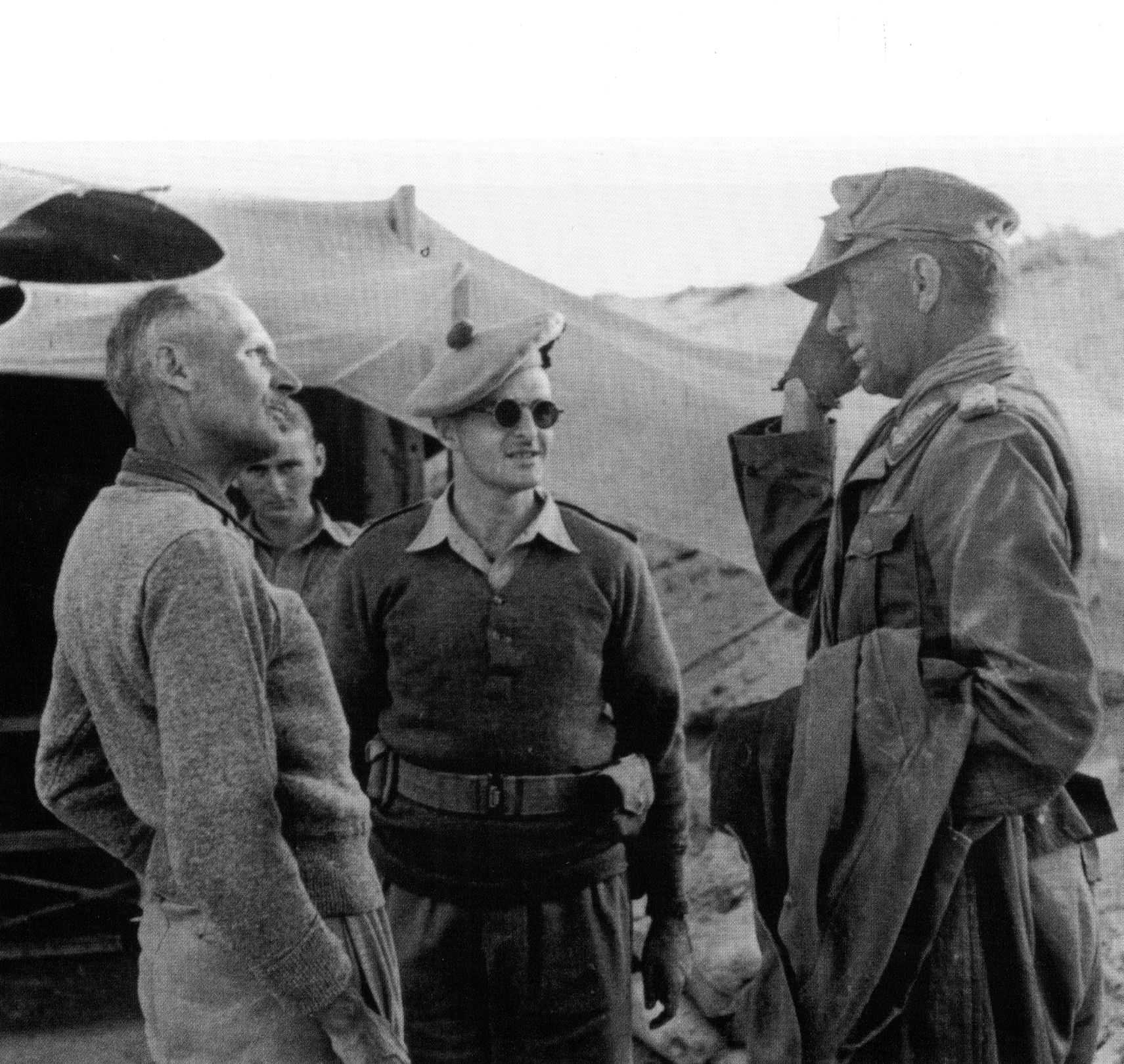 Afrika Korps commander Ritter von Thoma meets Field Marshal Bernard Montgomery following the capture of German general during the fighting at El Alamein and the long German withdrawal to Tunisia and surrender.