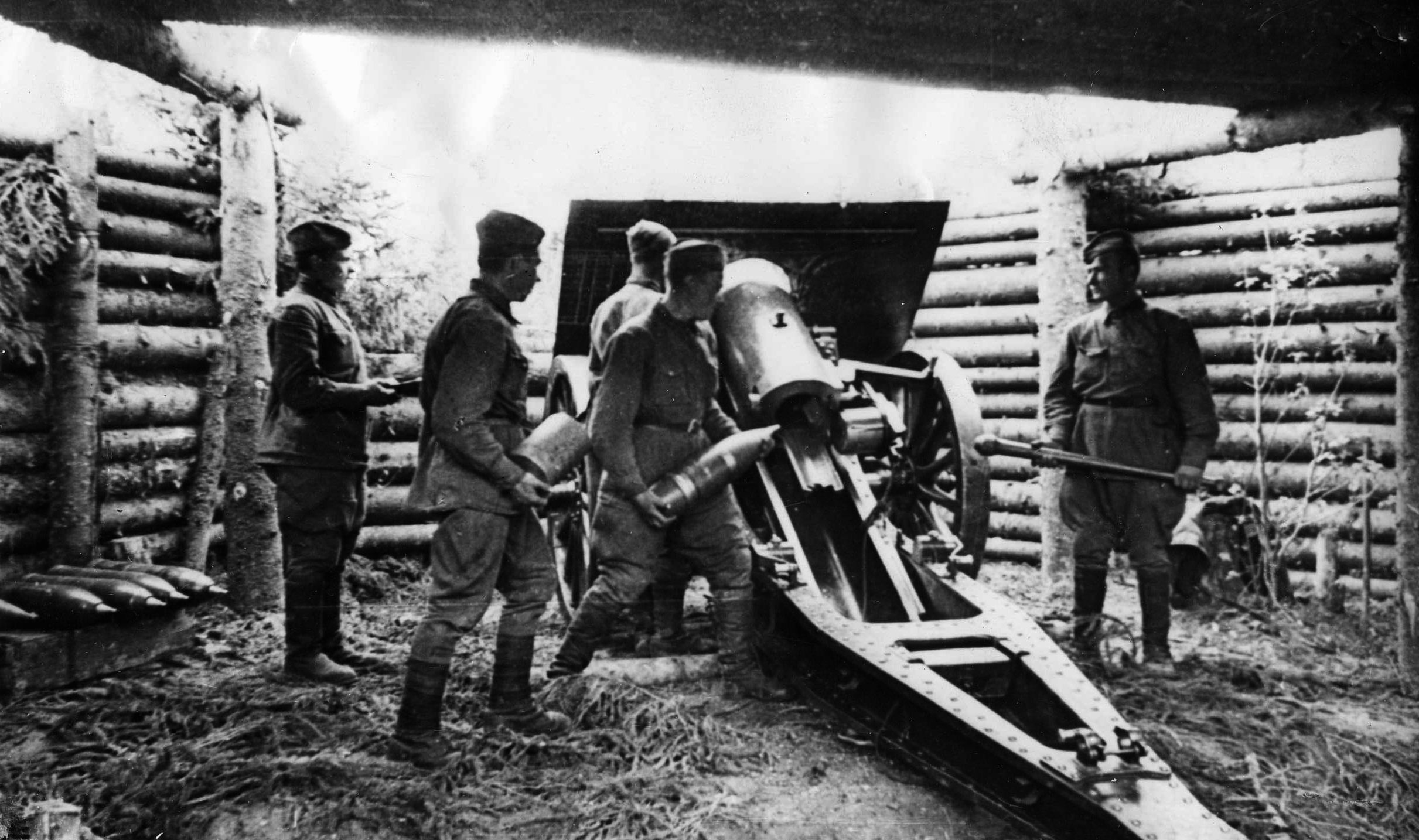 During the warm days of summer 1942, Soviet artillerymen prepare to fire a field artillery piece against German troops intent on renewing offensive operations.