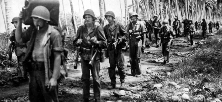 At the Battle for Henderson Field, tough U.S. Marines stood firm against repeated Japanese attacks to hold the vital airstrip on Guadalcanal.