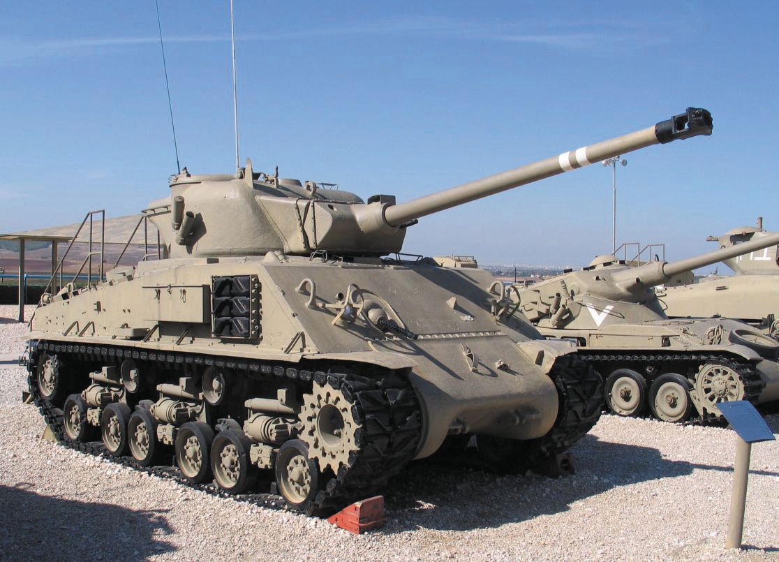 A Sherman M50 tank equipped with a Cummins diesel engine.