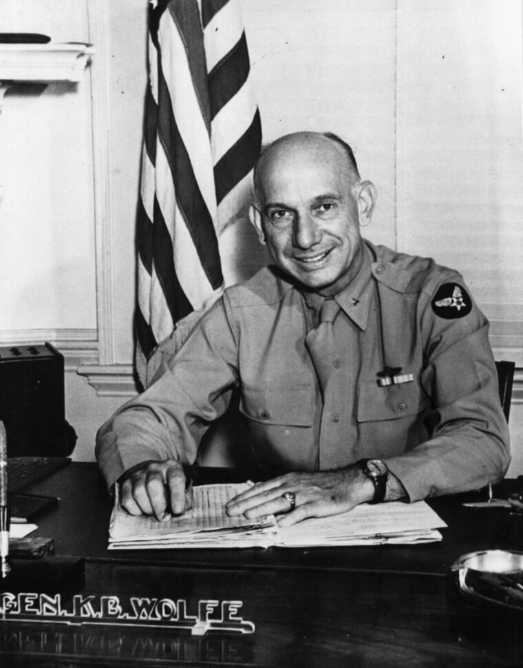 Brigadier General Kenneth M. Wolfe, commander of the U.S. XX Bomber Command, led Operation Matterhorn prior to being relieved by General Hap Arnold.
