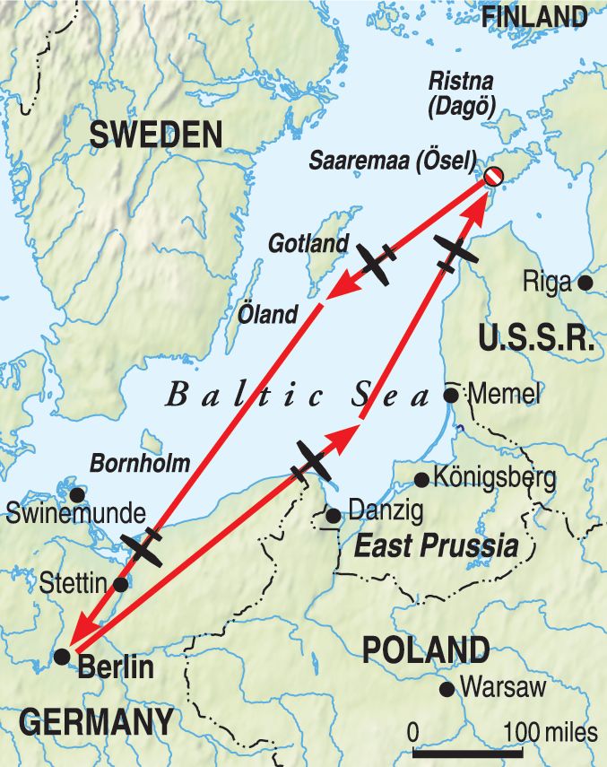 The Soviet bombers that attacked Berlin during Operation B flew a long, arduous route from their bases near the Baltic Sea to the German capital. The planes were blacked out and often flew at high altitudes, stretching the limits of human endurance.