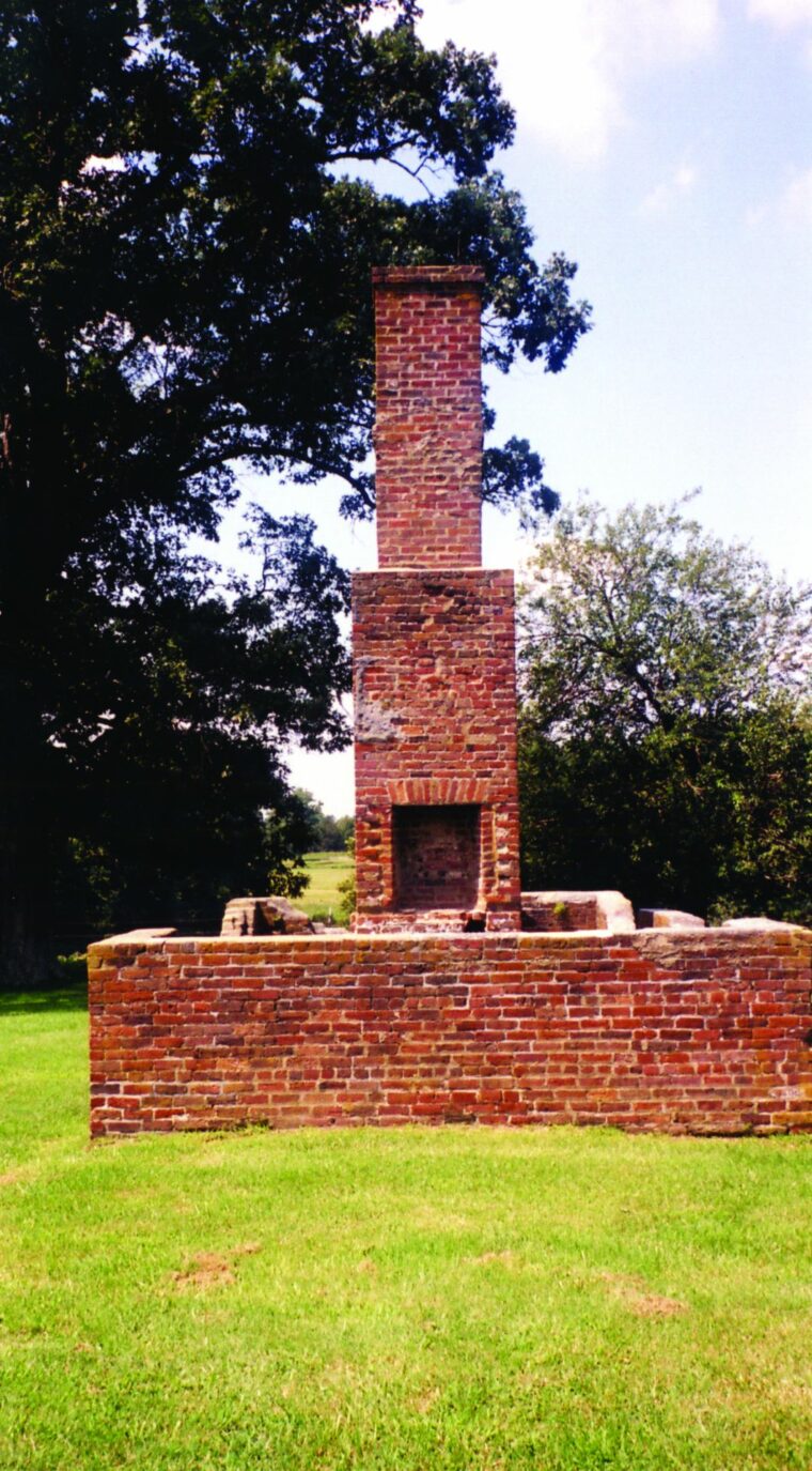 The chimney is the only structure left of any of the farmhouses along the entire battle line