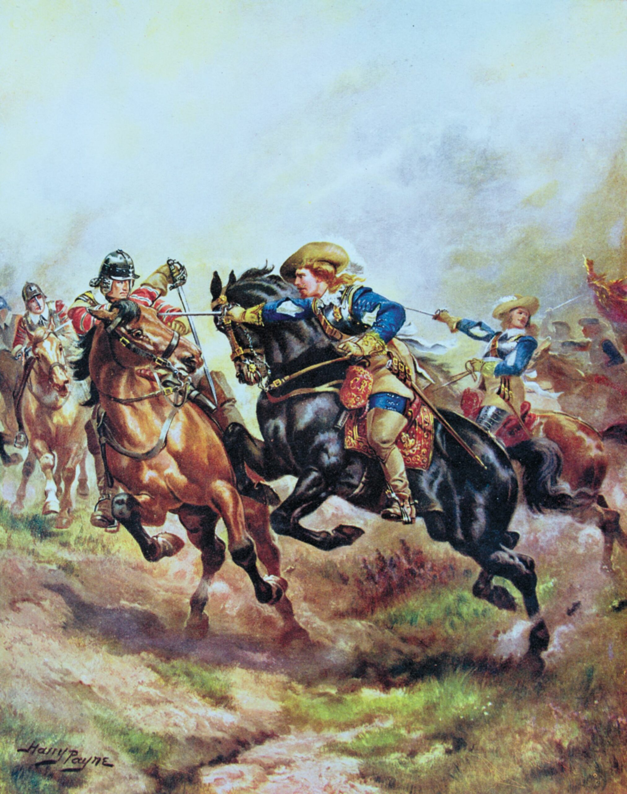 Prince Rupert’s cavalry rolled up the Roundheads’ left at Edgehill, giving the Cavaliers momentary dreams of victory.