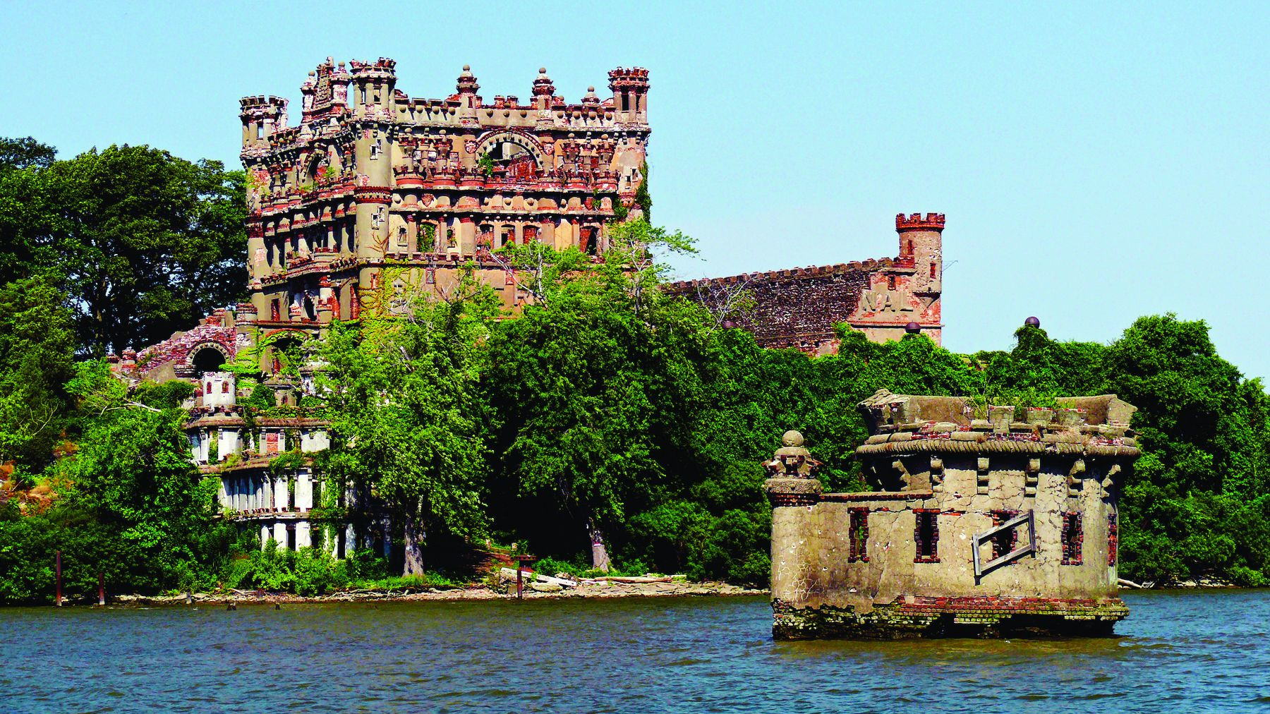 Bannerman Castle, in the Hudson River, sits in ruins today, 50 miles north of New York City.