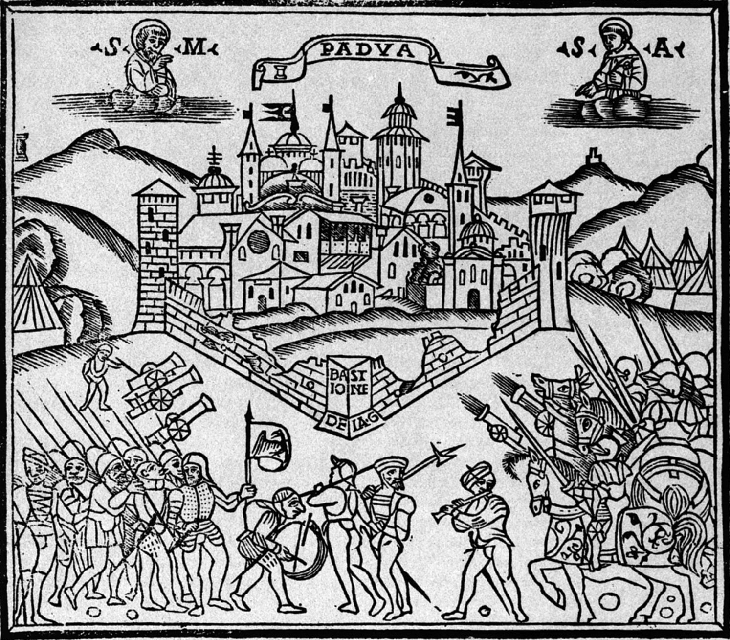 French troops lay siege to the Italian city of Padua during the siege of 1509 in this period woodcut. Soon, Louis controlled all of Lombardy.