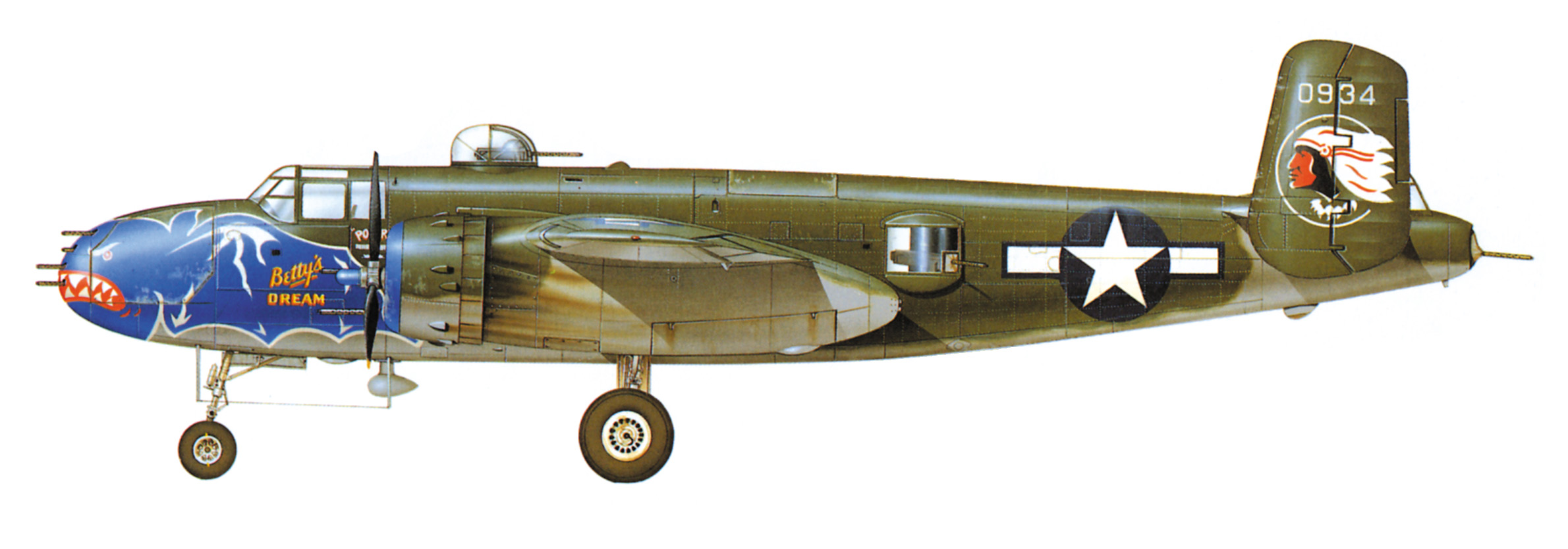 A B-25J of the 345th Bomb Group “Air Apaches.” The 345th operated from Luzon.
