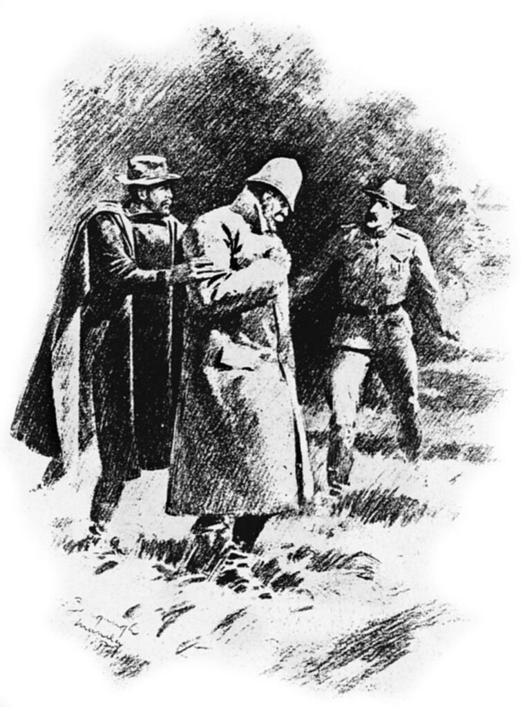 This newspaper illustration shows Lawton as he was fatally shot while coming to the aid of a wounded officer.