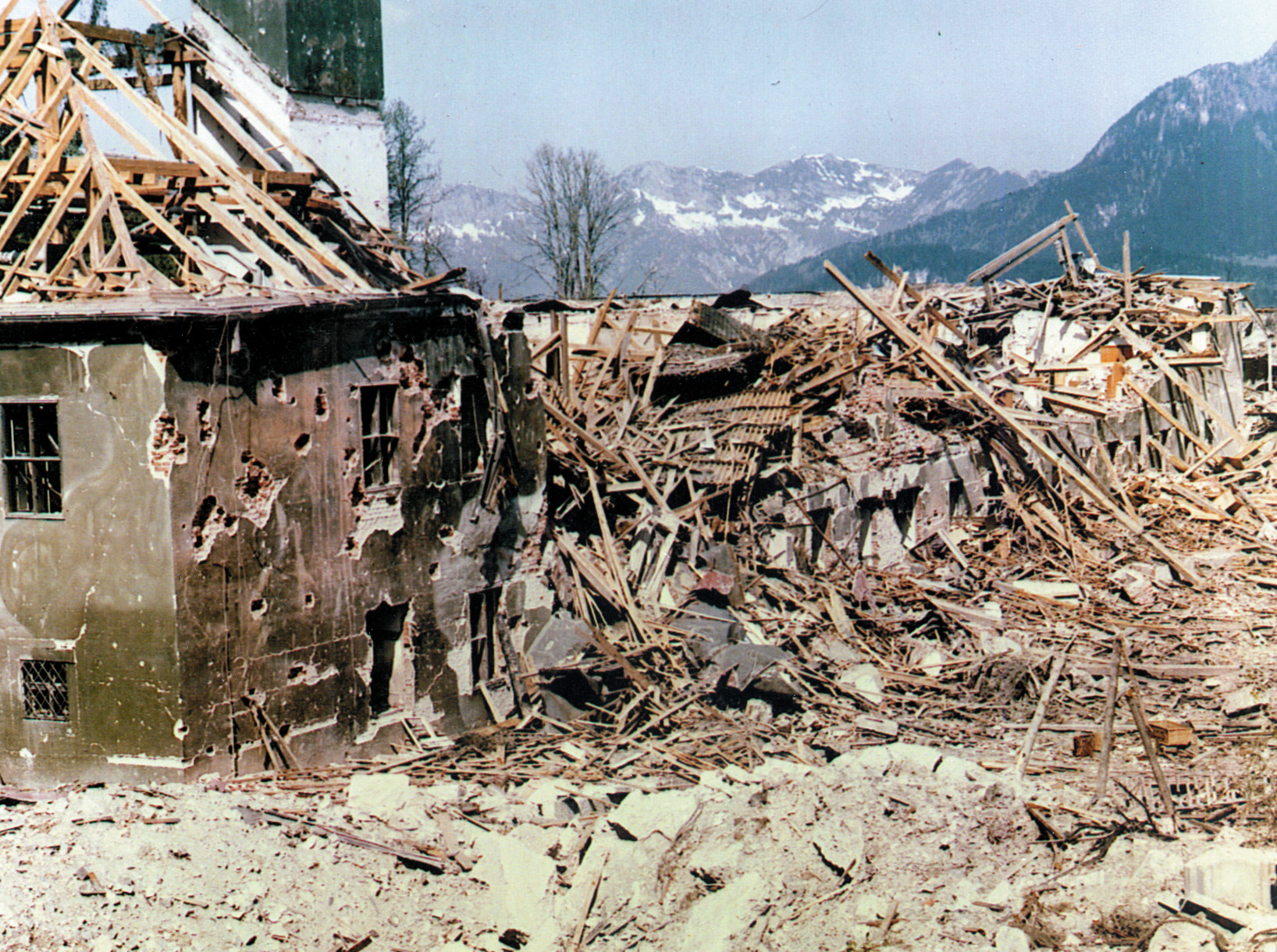 The remains of the Berghof, the house used by guests at Hitler’s residence in the Bavarian Alps, stand as mute testimony to the ferocity of Allied bombing.