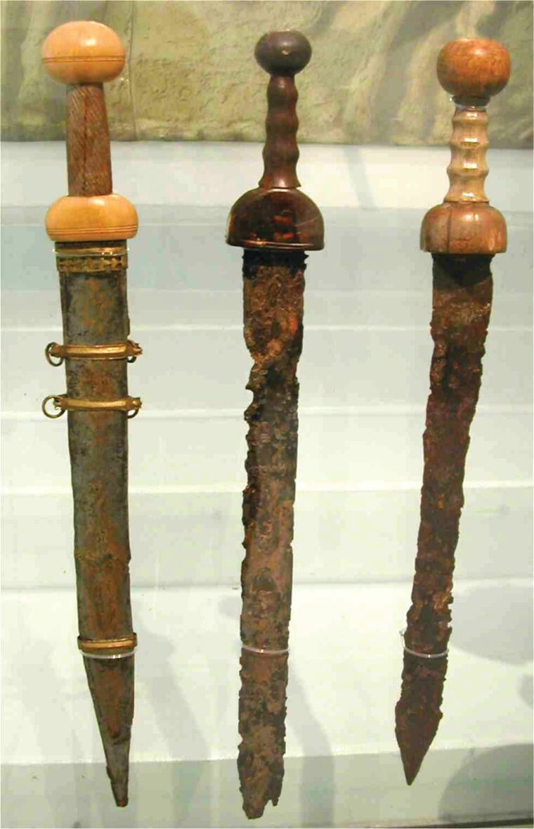 Original gladius blades with reproduction hilt.