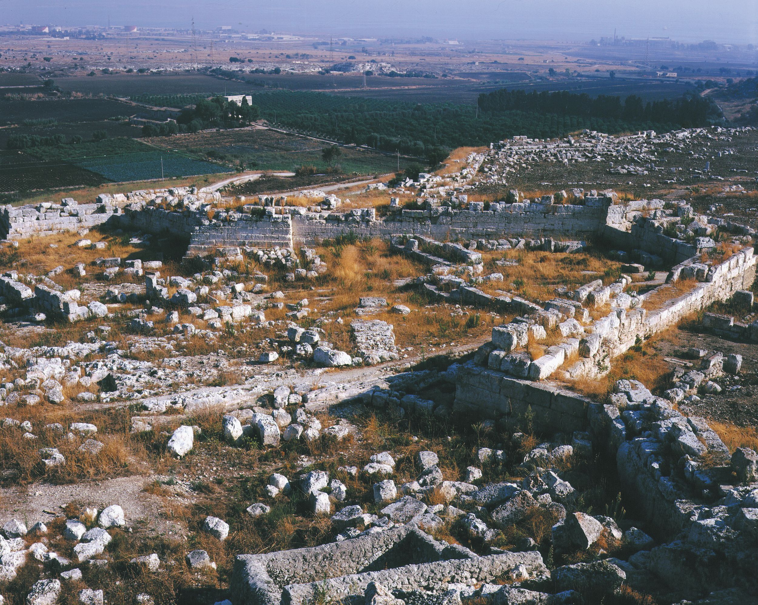 Ruins of the Greek fortifications at the Castle of Eurialo, dating back to 400 bc, at Syracuse, Sicily.