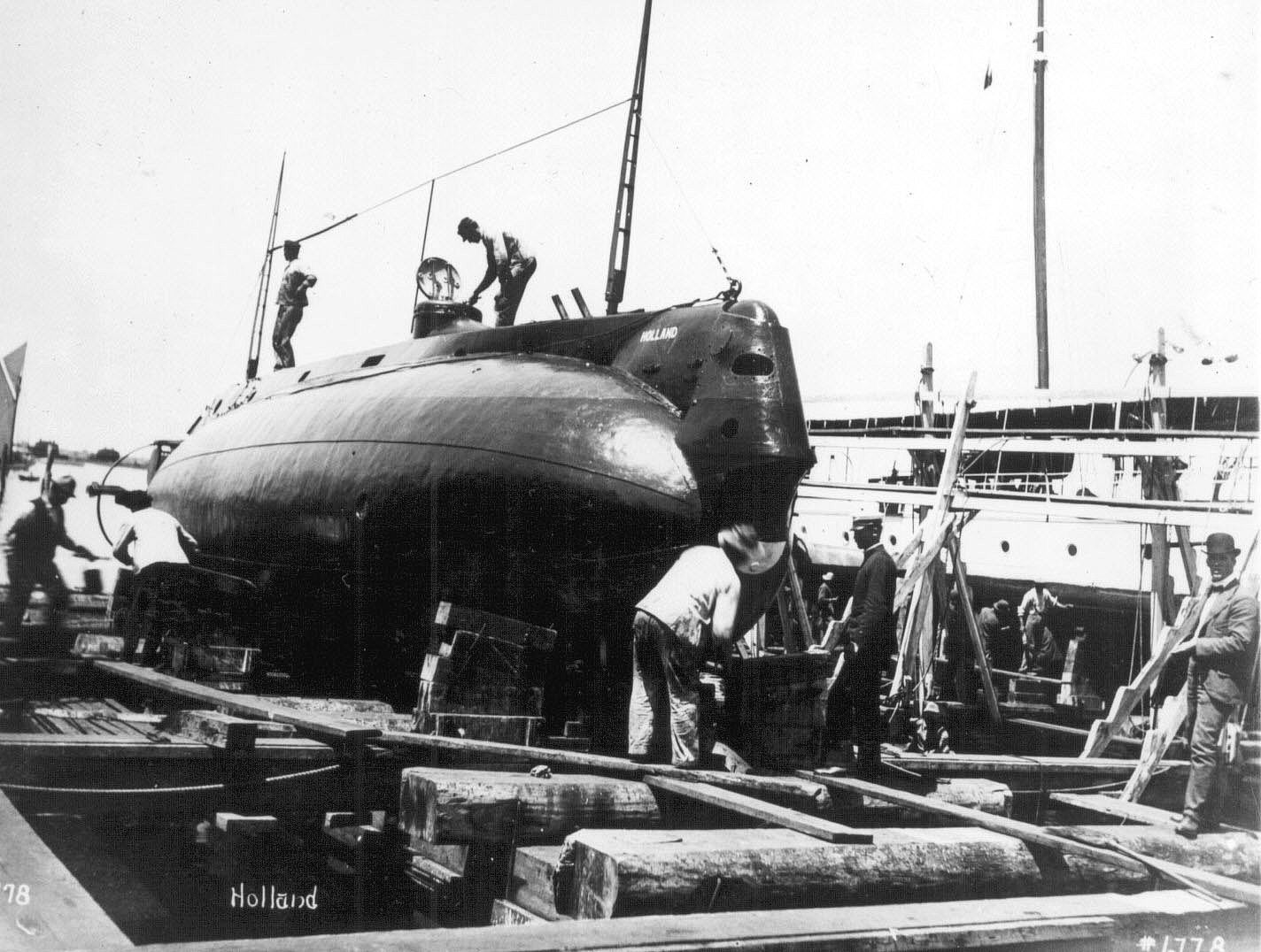 Launched in 1897 and commissioned in 1900, USS Holland was the U.S. Navy’s first submarine. Theodore Roosevelt was an early admirer.
