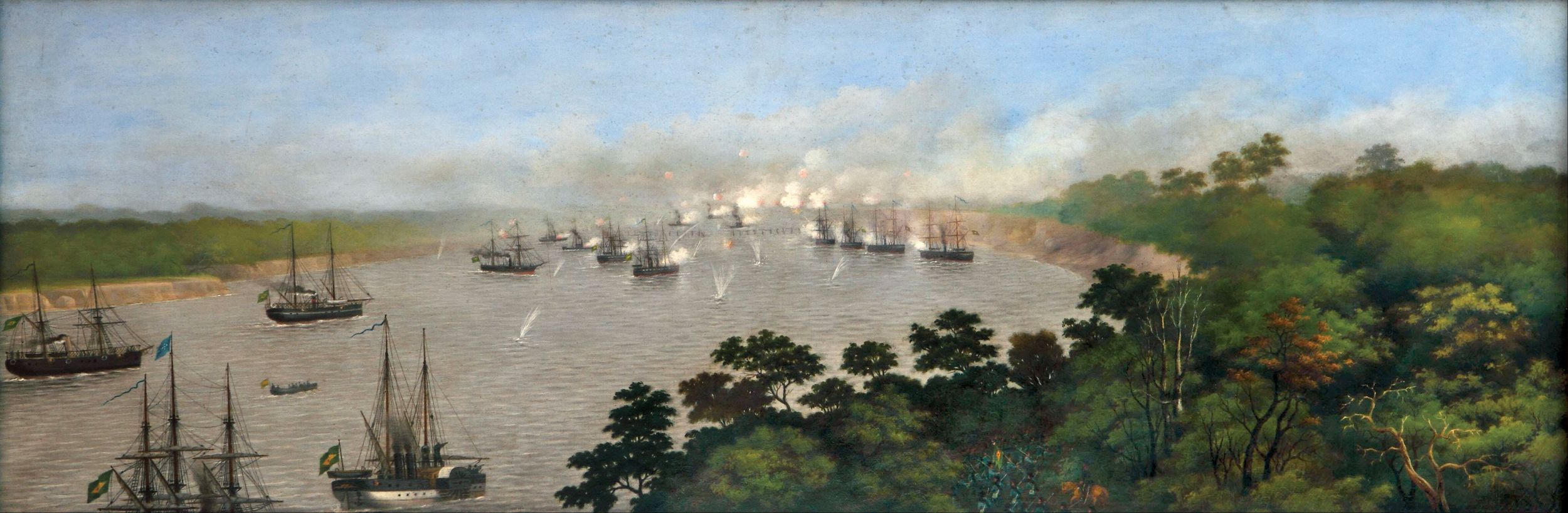 At the Battle of Curupaity, on September 22, 1866, the Brazilian navy shelled Paraguayan trenches to little effect. Allied losses were nearly 1,000 men.
