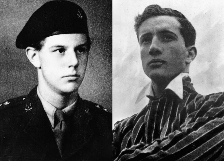 Captain Mike Allmand, left, and Major Frank Blaker, right, were killed in action and each received the Victoria Cross posthumously.
