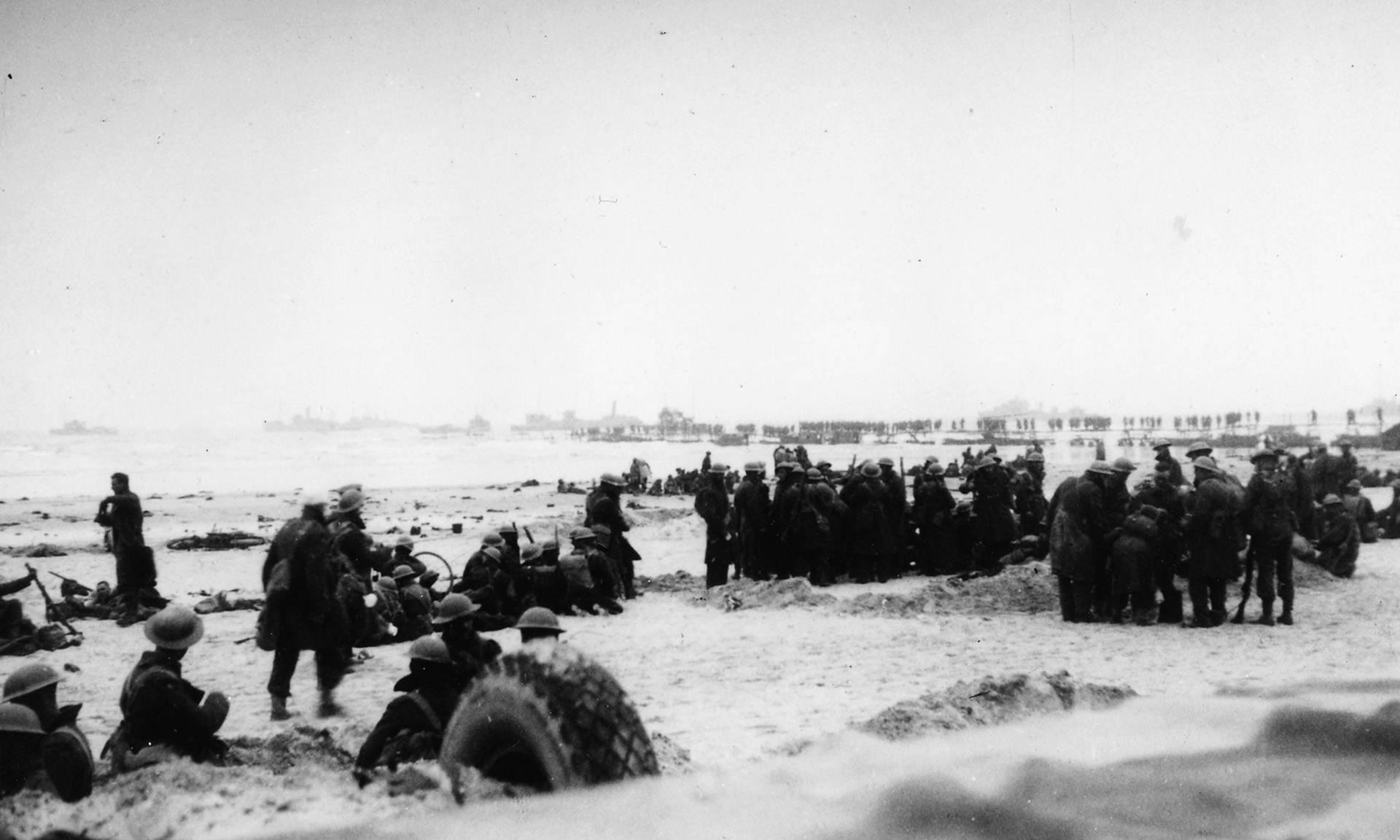 British troops stake out a beachhead and prepare to defend themselves against a possible German assault on the Norwegian shore in May 1940.