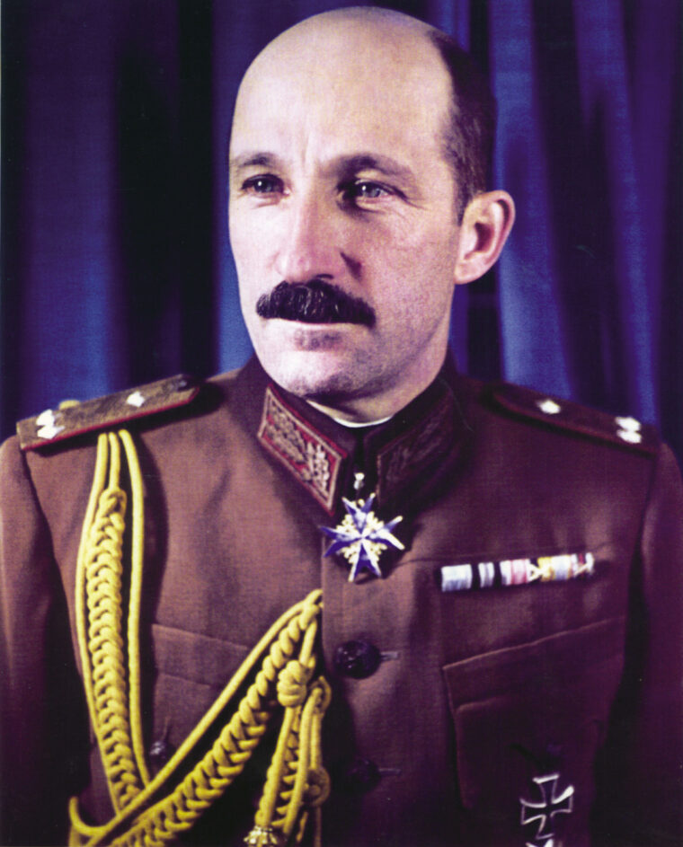 Dressed in an army uniform, King Boris III of Bulgaria proudly wears the German Pour le Marite, commonly known as the Blue Max, at his throat. The circumstances surrounding the king’s death are still a mystery. 