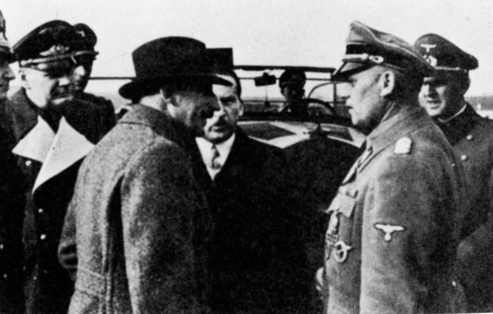 King Boris III of Bulgaria  (left) chats with Luftwaffe Field Marshall Wolfram von Richthofen, cousin to the famed Red Baron of World War I. 